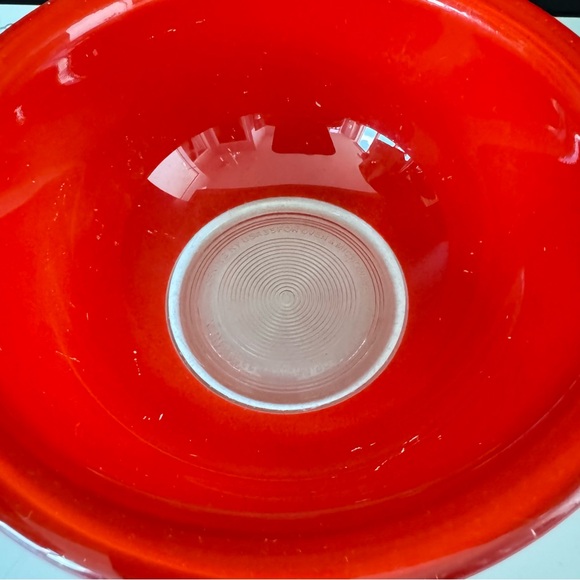 Vintage Pyrex Glass Bottom Bowl Red 322 Mixing Bowl Retro - Picture 2 of 7